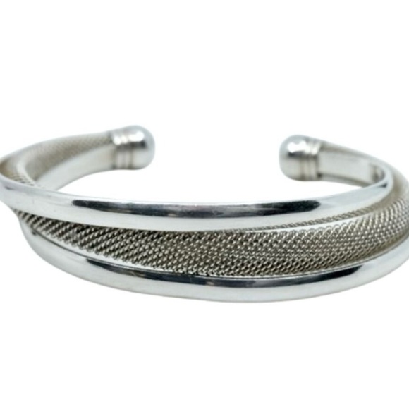 Tiffany & Co. Jewelry - Tiffany & Co Polished Sterling Silver And Mesh Twist Cuff Bracelet 37.5 Grams
